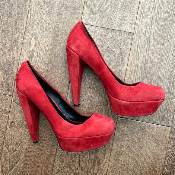Dolce vita red suede heel 8 - Picture 1 of 7